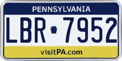 PA license plate LBR7952