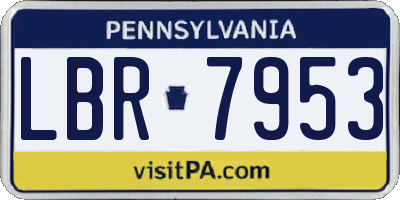 PA license plate LBR7953