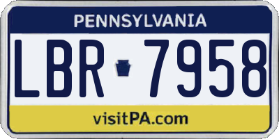 PA license plate LBR7958