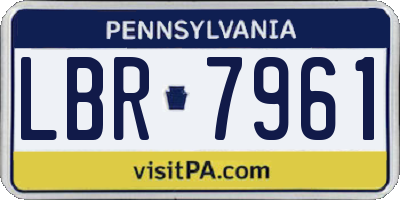 PA license plate LBR7961