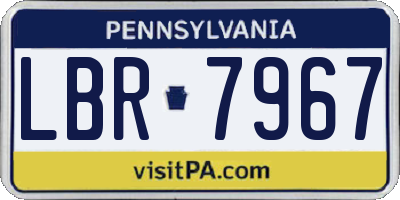 PA license plate LBR7967