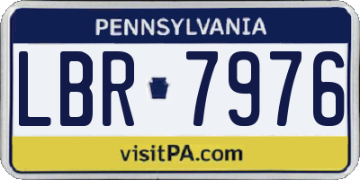 PA license plate LBR7976