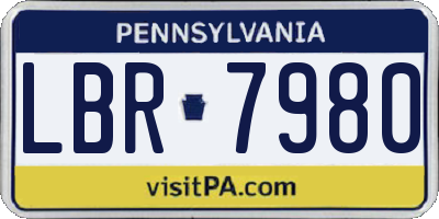 PA license plate LBR7980