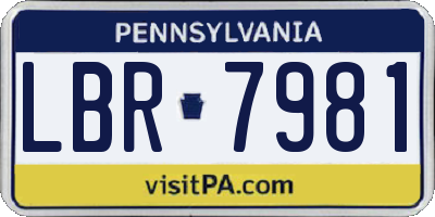 PA license plate LBR7981