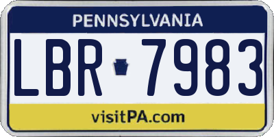PA license plate LBR7983