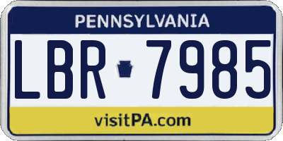 PA license plate LBR7985