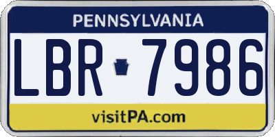 PA license plate LBR7986