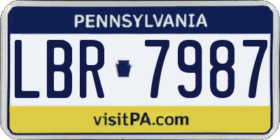 PA license plate LBR7987