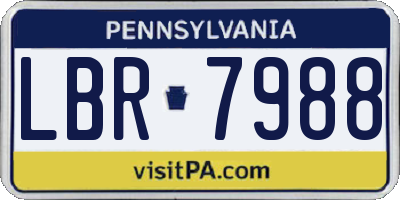 PA license plate LBR7988