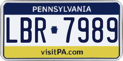 PA license plate LBR7989