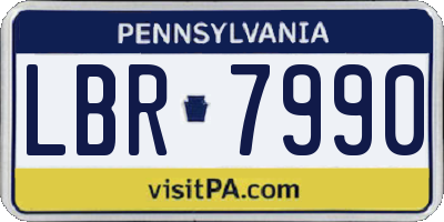 PA license plate LBR7990