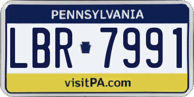 PA license plate LBR7991