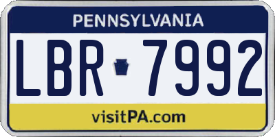 PA license plate LBR7992