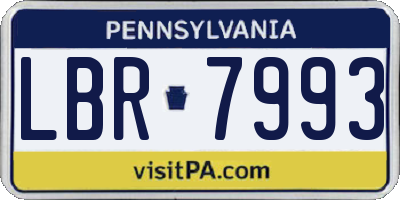 PA license plate LBR7993