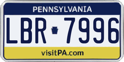 PA license plate LBR7996