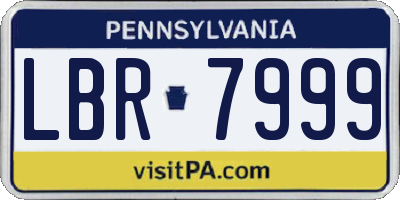 PA license plate LBR7999