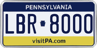 PA license plate LBR8000