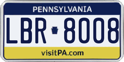 PA license plate LBR8008