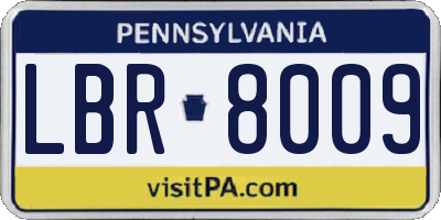 PA license plate LBR8009