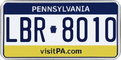 PA license plate LBR8010