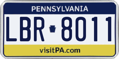 PA license plate LBR8011