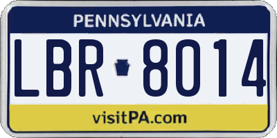 PA license plate LBR8014