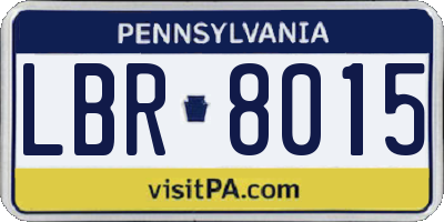 PA license plate LBR8015
