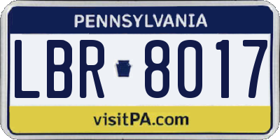 PA license plate LBR8017