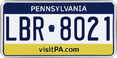 PA license plate LBR8021