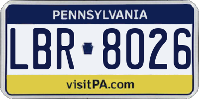 PA license plate LBR8026