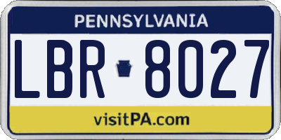 PA license plate LBR8027