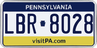 PA license plate LBR8028