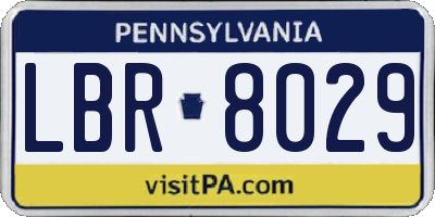 PA license plate LBR8029