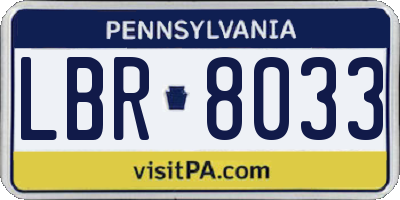 PA license plate LBR8033