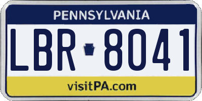 PA license plate LBR8041