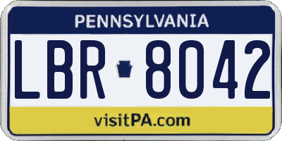 PA license plate LBR8042