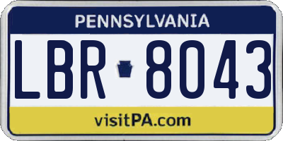 PA license plate LBR8043