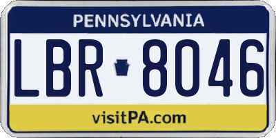 PA license plate LBR8046
