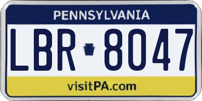 PA license plate LBR8047