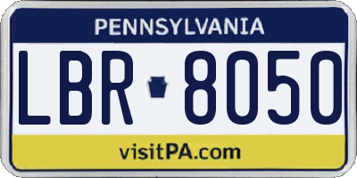 PA license plate LBR8050