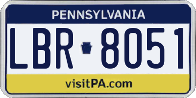 PA license plate LBR8051