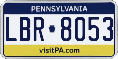 PA license plate LBR8053