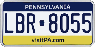 PA license plate LBR8055