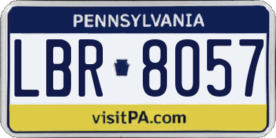 PA license plate LBR8057