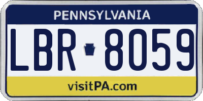 PA license plate LBR8059