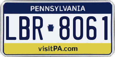PA license plate LBR8061