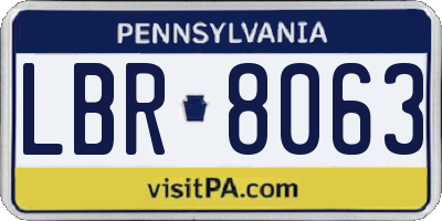 PA license plate LBR8063