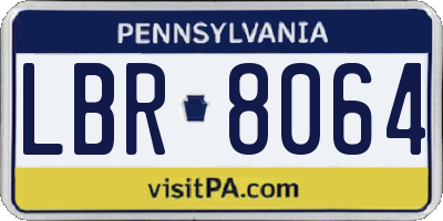 PA license plate LBR8064