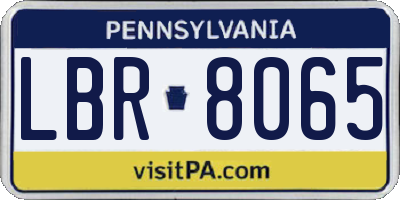 PA license plate LBR8065