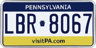 PA license plate LBR8067